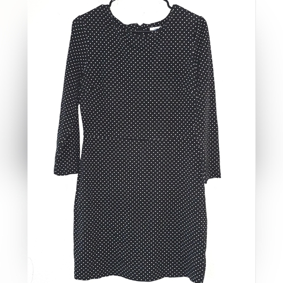 Old navy womens poker dot dress in size medium color black and white, round neck - Picture 7 of 9